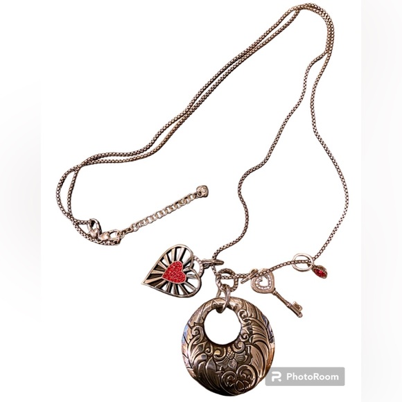 Brighton~My Heart Unlocked Necklace Sterling Silver Added Amulet Pendant 18” - Picture 1 of 12